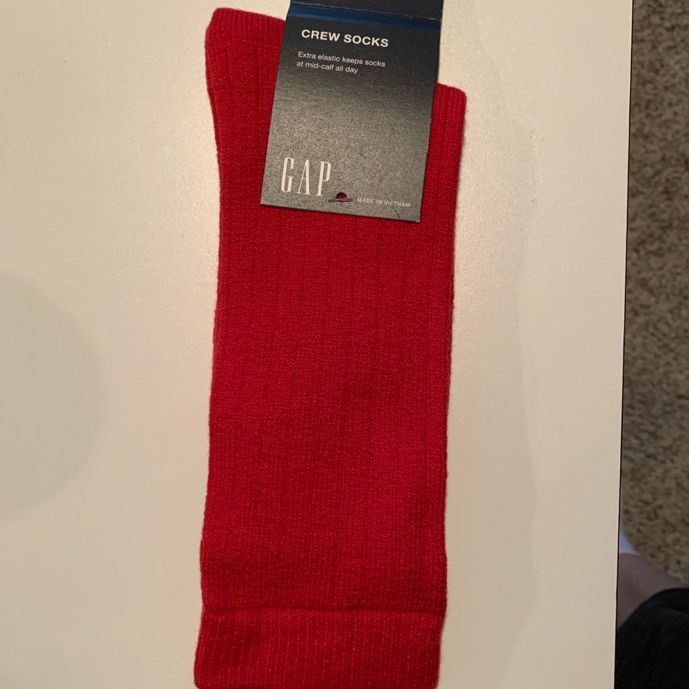 GAP Vibrant Red Crew Socks